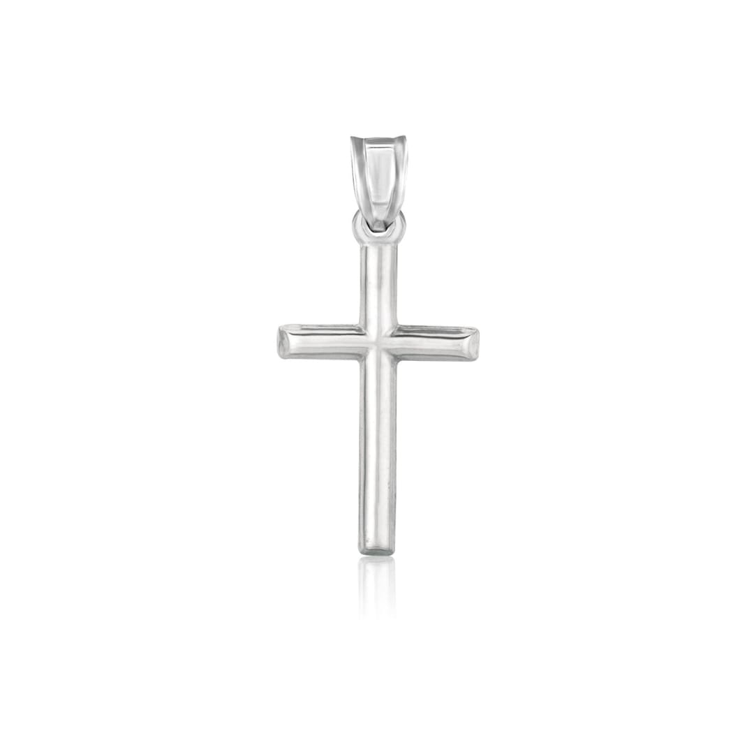 14k White Gold High Polish Cross Pendant | Richard Cannon Jewelry