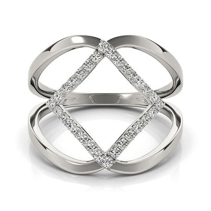 14k White Gold Interlaced Design Diamond Ring (1/5 cttw) | Richard Cannon Jewelry