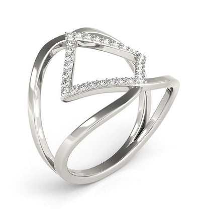 14k White Gold Interlaced Design Diamond Ring (1/5 cttw) | Richard Cannon Jewelry