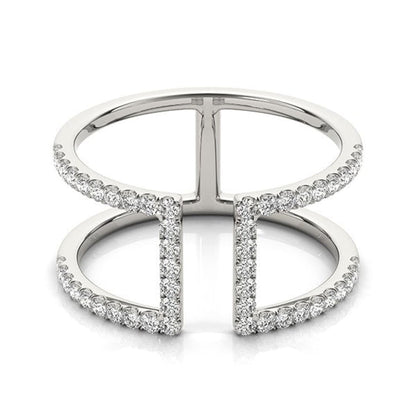 14k White Gold Modern Dual Band Style Diamond Ring (1/2 cttw) | Richard Cannon Jewelry