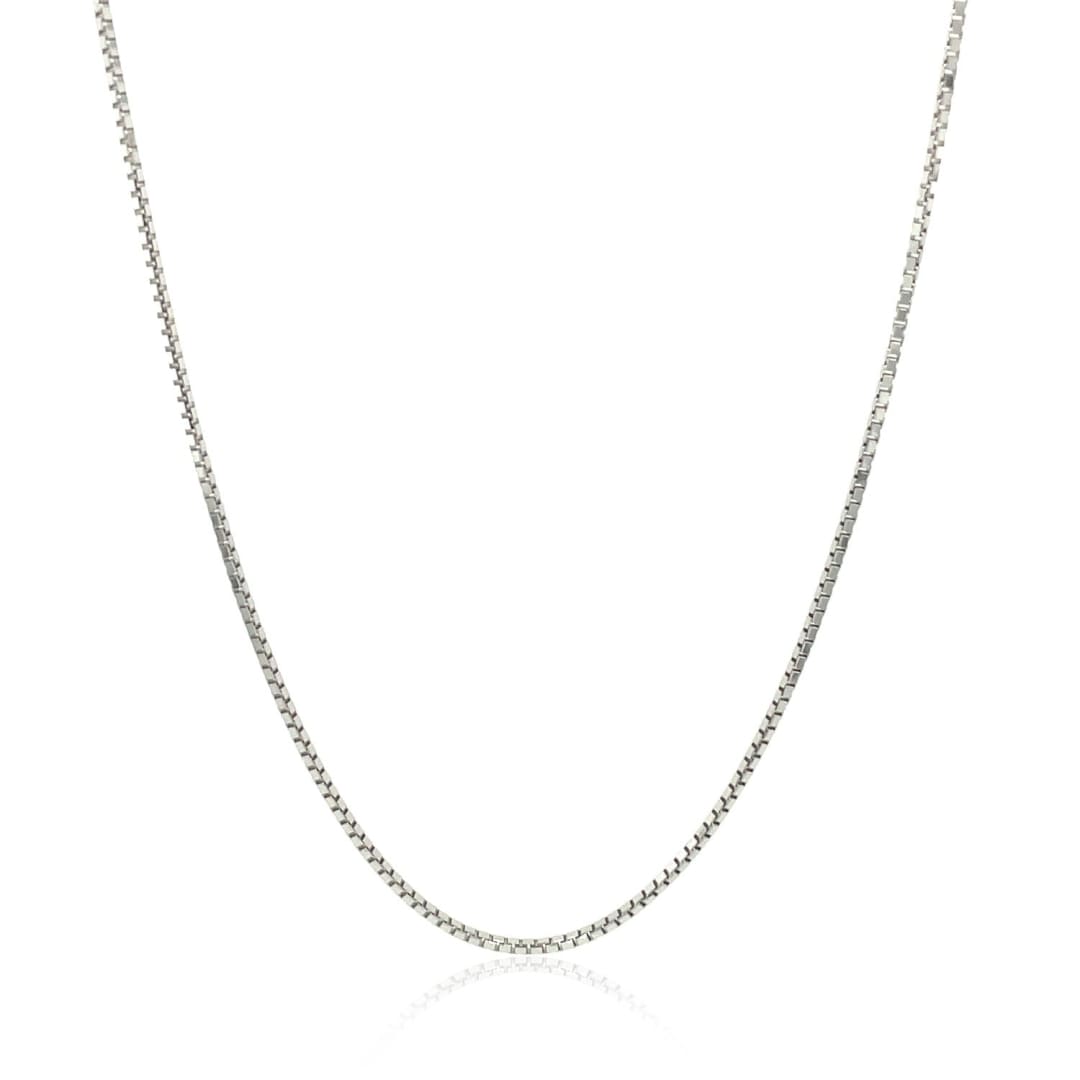 14k White Gold Octagonal Box Chain 1.0mm | Richard Cannon Jewelry