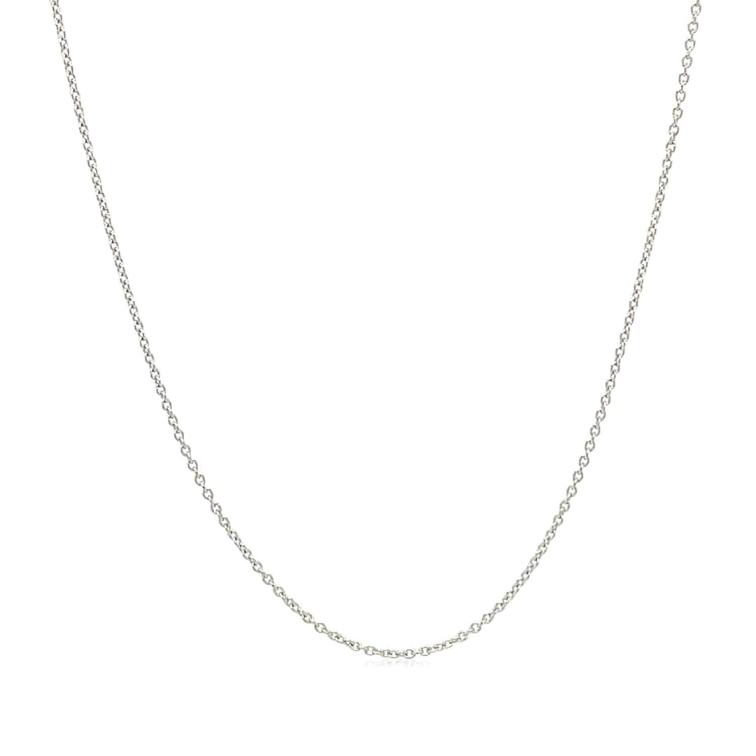 14k White Gold Oval Cable Link Chain 0.6mm | Richard Cannon Jewelry