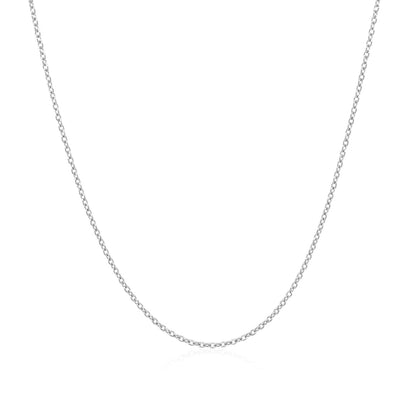 14k White Gold Oval Cable Link Chain 0.7mm | Richard Cannon Jewelry