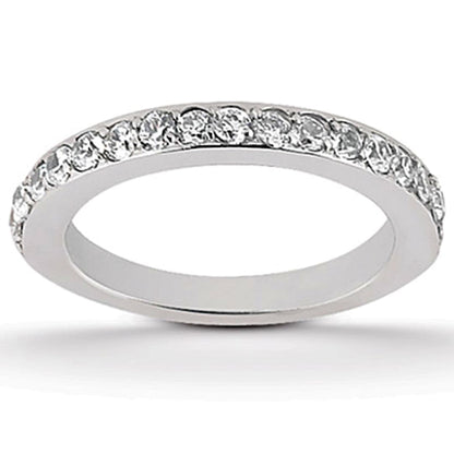 14k White Gold Pave Diamond Wedding Ring Band Set 1/2 Around | Richard Cannon Jewelry