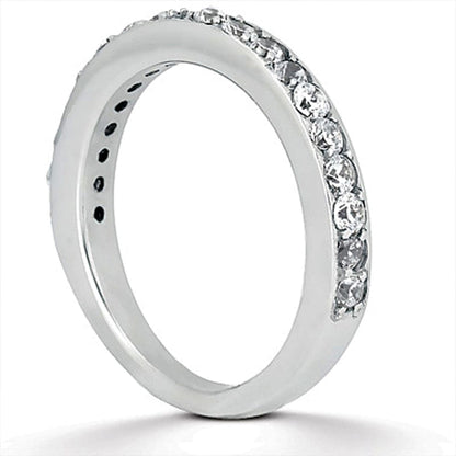 14k White Gold Pave Diamond Wedding Ring Band Set 1/2 Around | Richard Cannon Jewelry