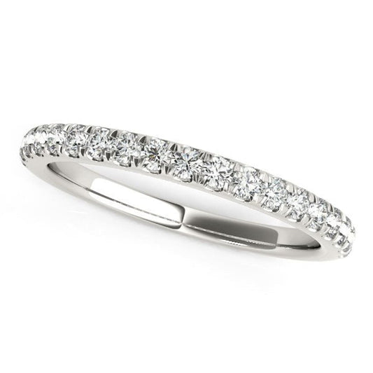 14k White Gold Pave Set Diamond Wedding Ring (1/4 cttw) | Richard Cannon Jewelry