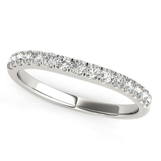 14k White Gold Pave Set Style Diamond Wedding Band (1/4 cttw) | Richard Cannon Jewelry