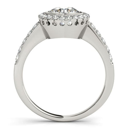 14k White Gold Pave Style Diamond Engagement Ring (1 3/8 cttw) | Richard Cannon Jewelry