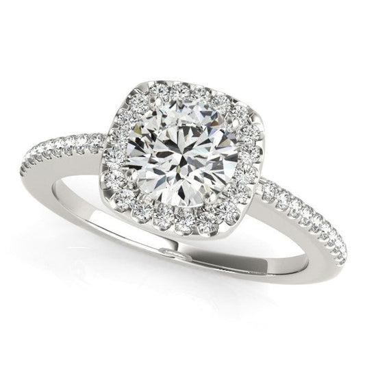 14k White Gold Pave Style Slim Shank Diamond Engagement Ring (1 1/8 cttw) | Richard