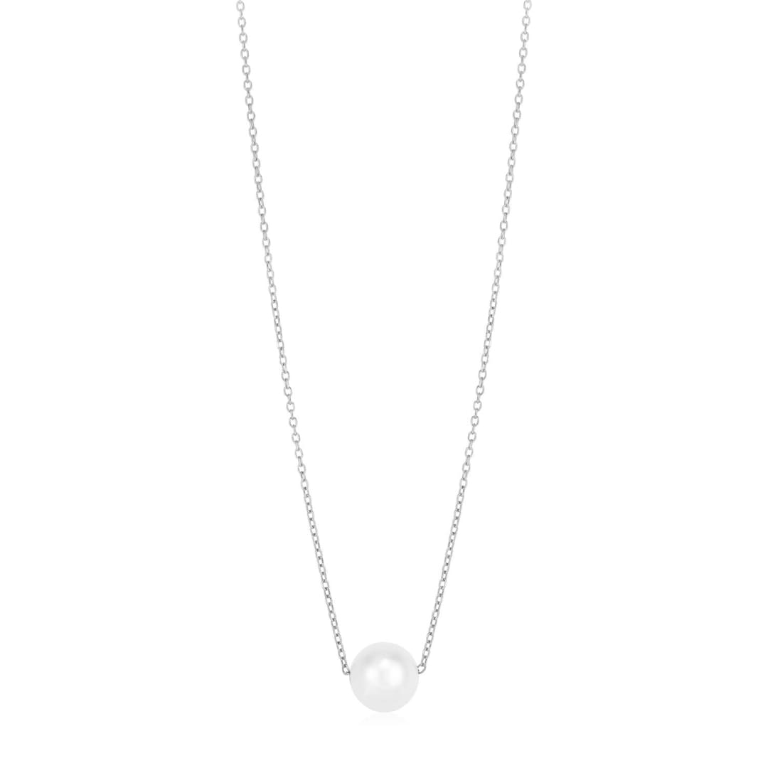 14k White Gold Pearl Solitaire Necklace | Richard Cannon Jewelry