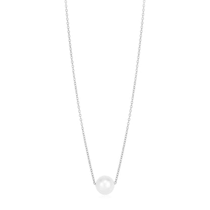 14k White Gold Pearl Solitaire Necklace | Richard Cannon Jewelry