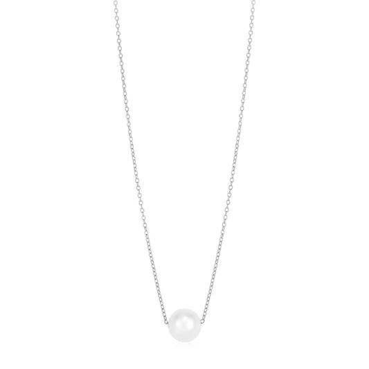 14k White Gold Pearl Solitaire Necklace | Richard Cannon Jewelry