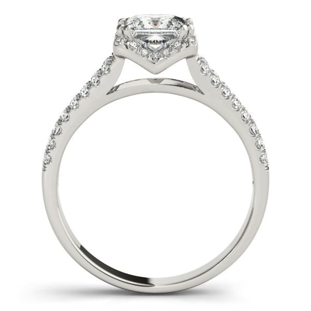 14k White Gold Princes Cut Halo Split Shank Diamond Engagement Ring (2 cttw) | Richard