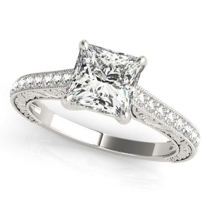 14k White Gold Princess Cut Diamond Engagement Ring (1 1/4 cttw) | Richard Cannon Jewelry