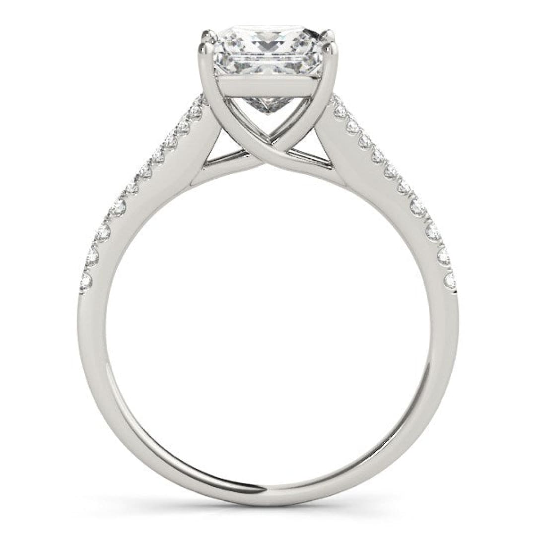 14k White Gold Princess Cut Split Shank Diamond Engagement Ring (1 1/8 cttw) | Richard