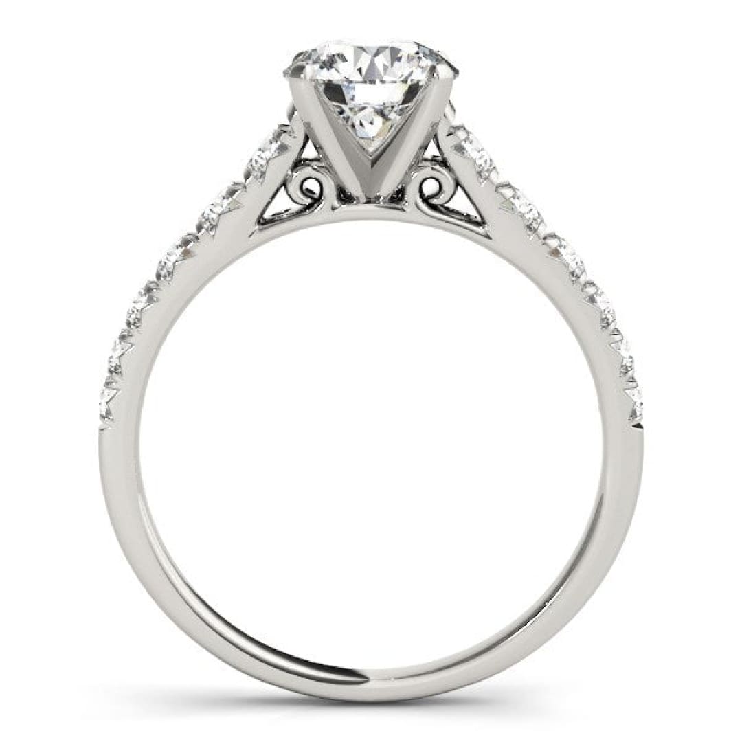 14k White Gold Prong Set Graduated Diamond Engagement Ring (1 7/8 cttw) | Richard Cannon