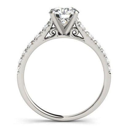 14k White Gold Prong Set Graduated Diamond Engagement Ring (1 7/8 cttw) | Richard Cannon