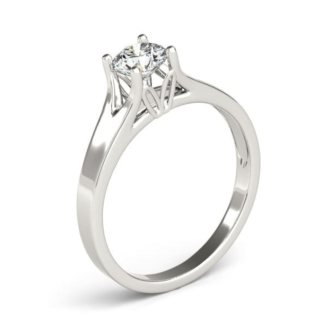 14k White Gold Prong Set Style Solitaire Diamond Engagement Ring (1/2 cttw) | Richard