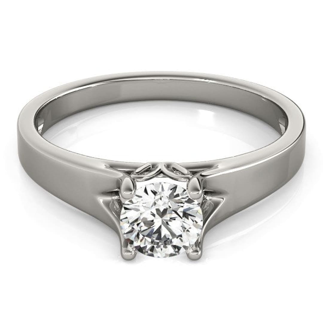 14k White Gold Prong Set Style Solitaire Diamond Engagement Ring (1/2 cttw) | Richard