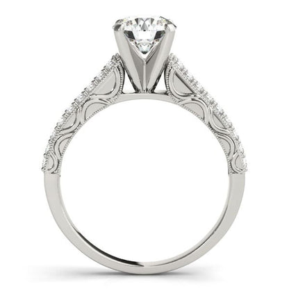 14k White Gold Pronged Diamond Antique Style Engagement Ring (1 1/3 cttw) | Richard