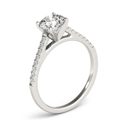 14k White Gold Pronged Round Diamond Engagement Ring (1 5/8 cttw) | Richard Cannon Jewelry