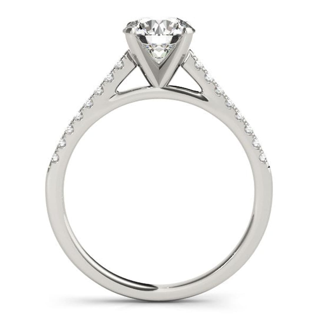 14k White Gold Pronged Round Diamond Engagement Ring (1 5/8 cttw) | Richard Cannon Jewelry