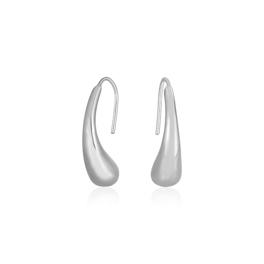 14k White Gold Puffed Teardrop Earrings | Richard Cannon Jewelry