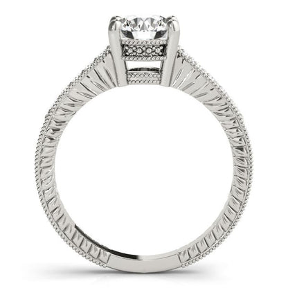 14k White Gold Round Antique Style Diamond Engagement Ring (1 1/8 cttw) | Richard Cannon