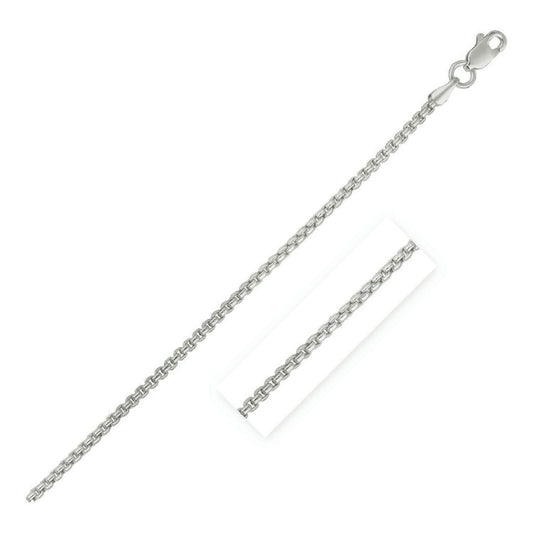 14k White Gold Round Box Chain 1.35 mm | Richard Cannon Jewelry