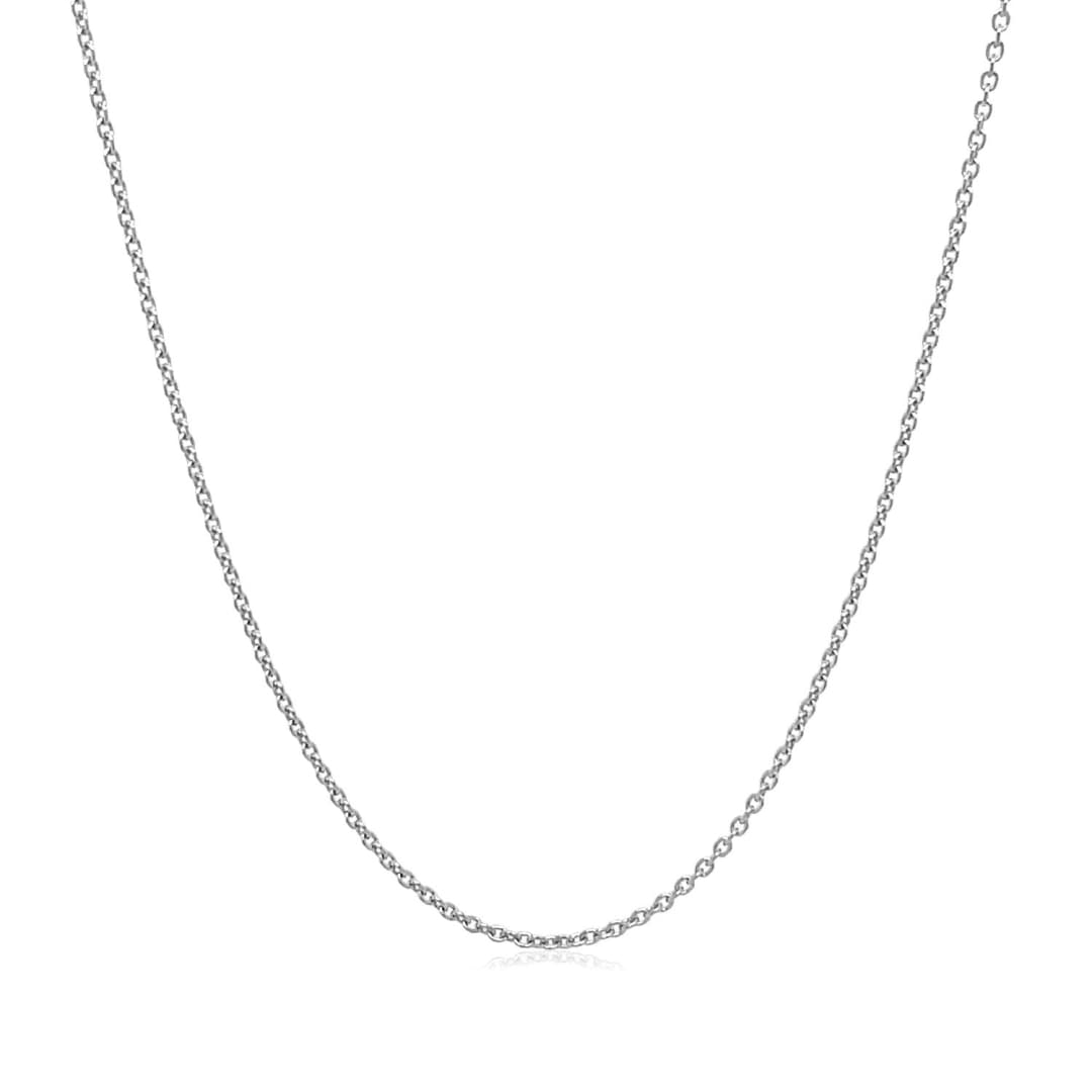 14k White Gold Round Cable Link Chain 1.1mm | Richard Cannon Jewelry