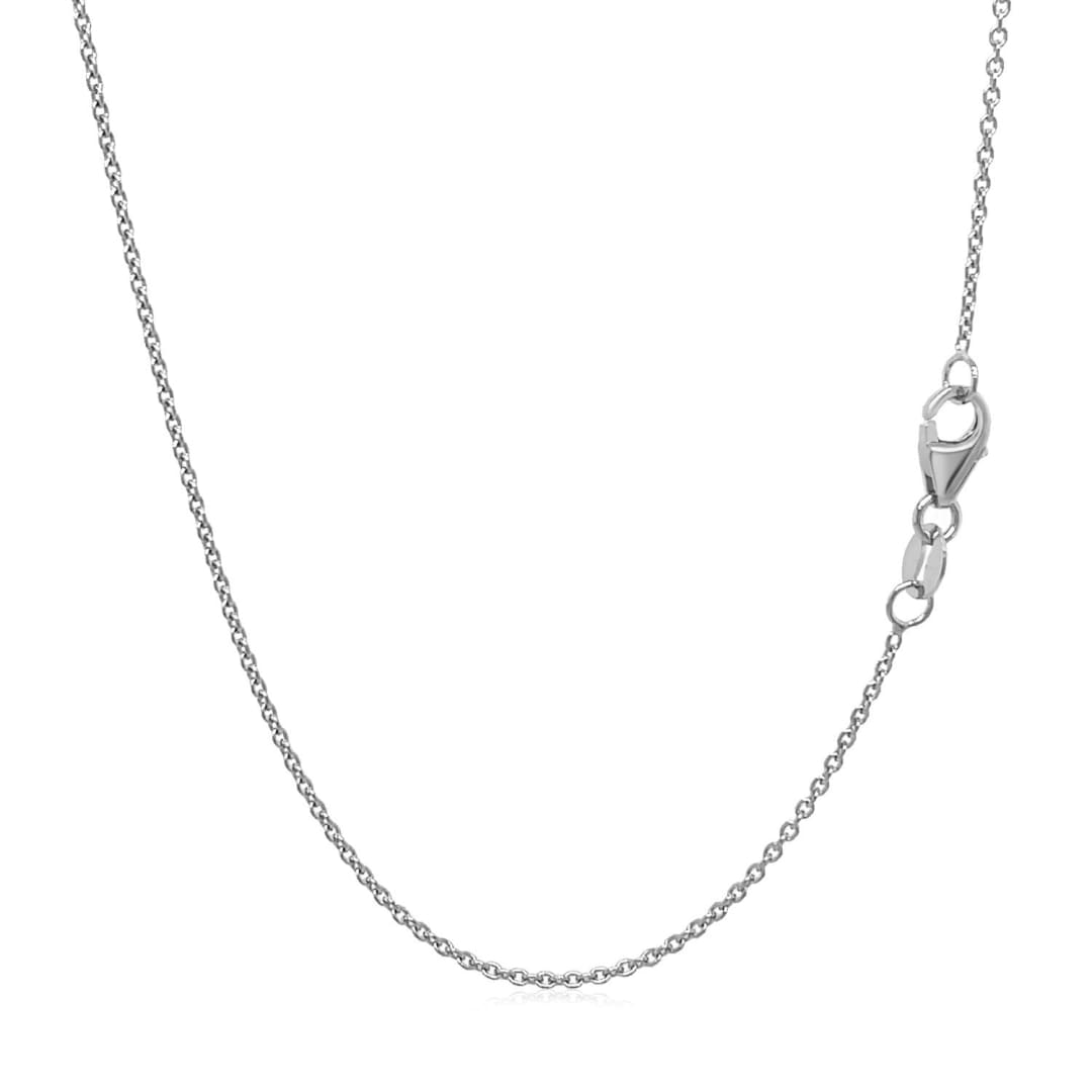 14k White Gold Round Cable Link Chain 1.1mm | Richard Cannon Jewelry