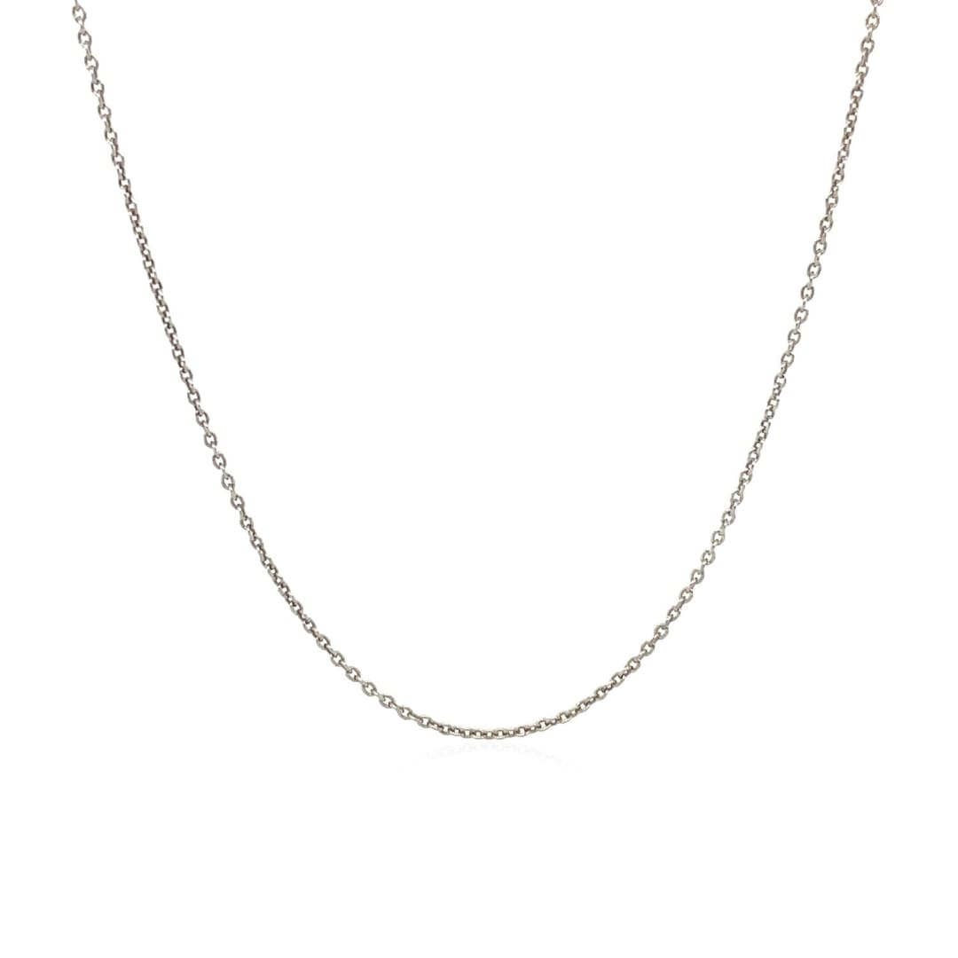 14k White Gold Round Cable Link Chain 1.1mm | Richard Cannon Jewelry