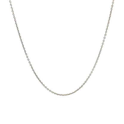 14k White Gold Round Cable Link Chain 1.1mm | Richard Cannon Jewelry