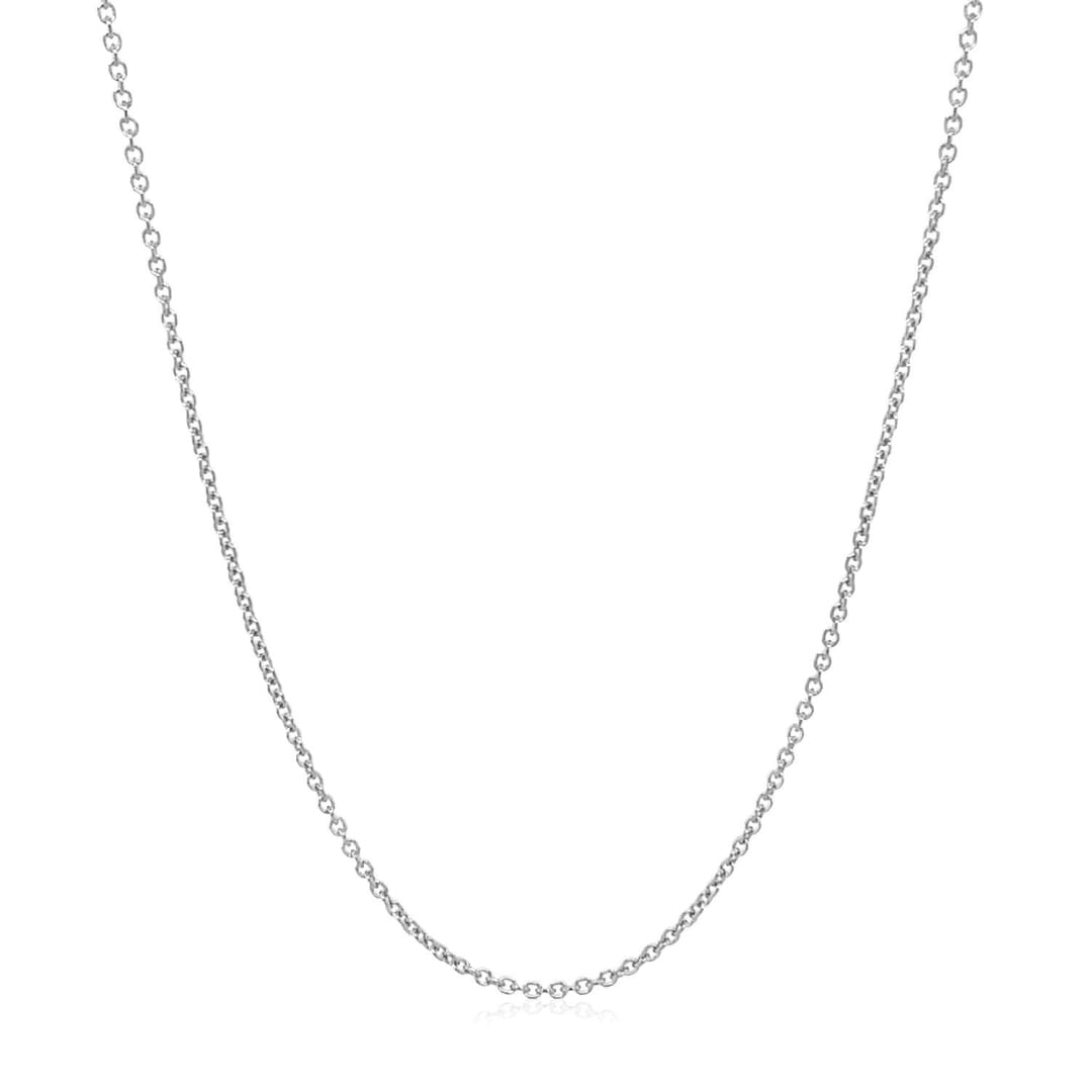 14k White Gold Round Cable Link Chain 1.2mm | Richard Cannon Jewelry