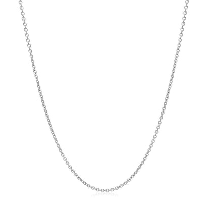 14k White Gold Round Cable Link Chain 1.2mm | Richard Cannon Jewelry