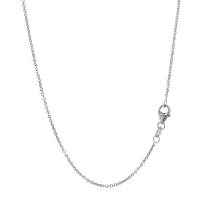 14k White Gold Round Cable Link Chain 1.2mm | Richard Cannon Jewelry