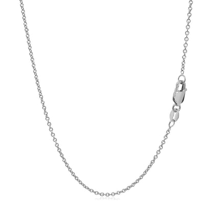 14k White Gold Round Cable Link Chain 1.3mm | Richard Cannon Jewelry