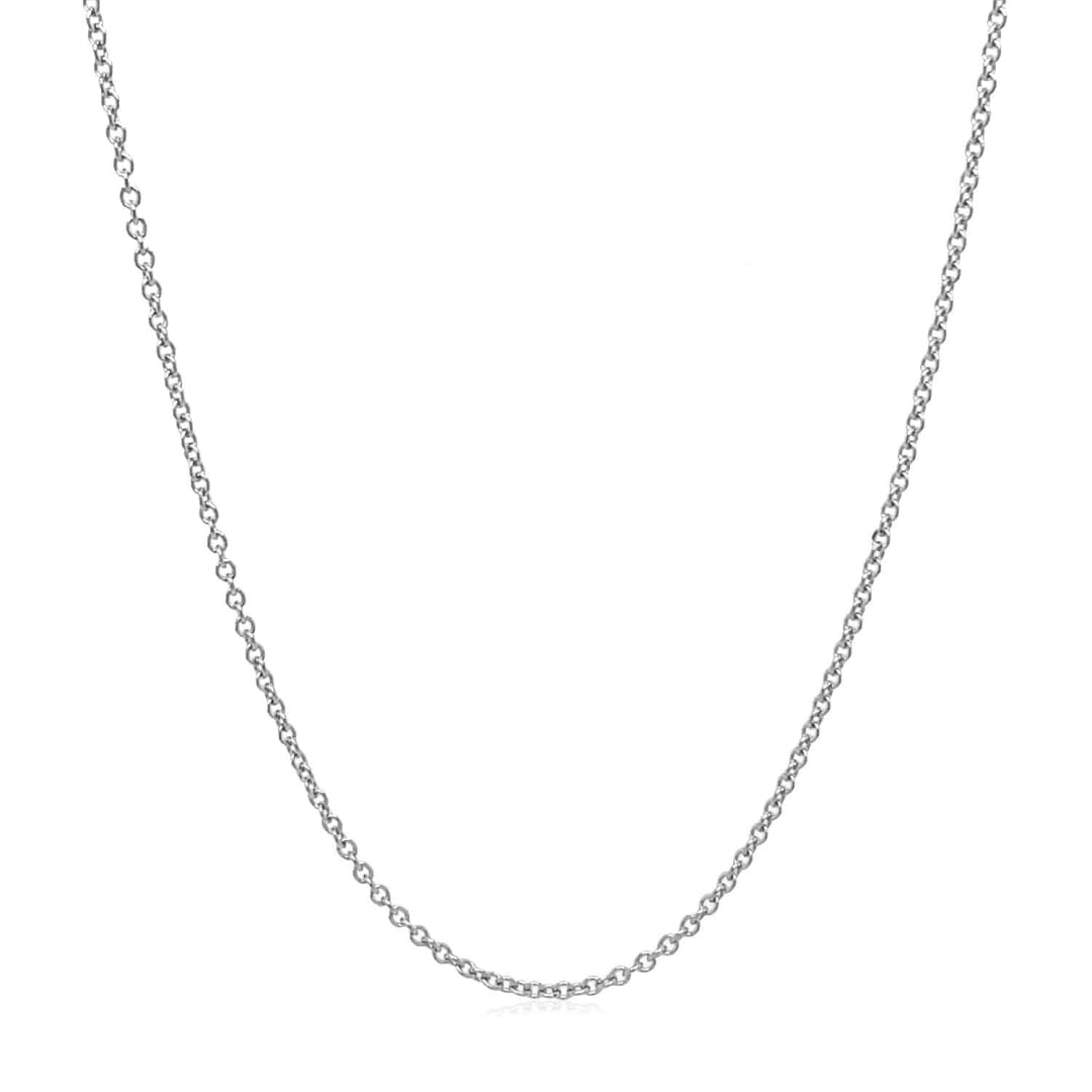 14k White Gold Round Cable Link Chain 1.3mm | Richard Cannon Jewelry