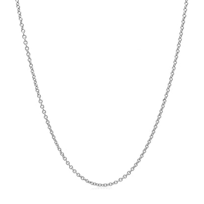 14k White Gold Round Cable Link Chain 1.3mm | Richard Cannon Jewelry