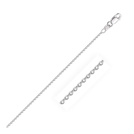 14k White Gold Round Cable Link Chain 1.5mm | Richard Cannon Jewelry