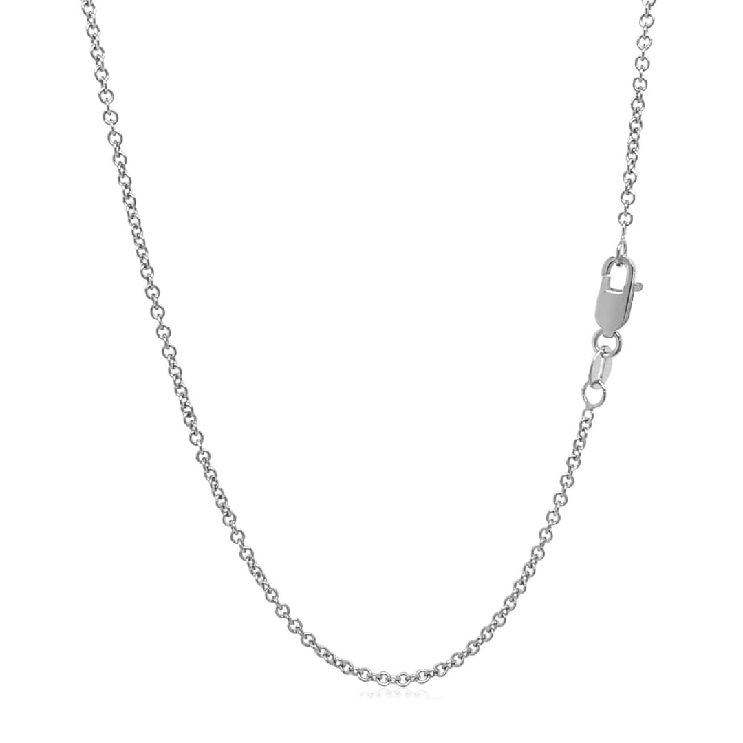 14k White Gold Round Cable Link Chain 1.5mm | Richard Cannon Jewelry