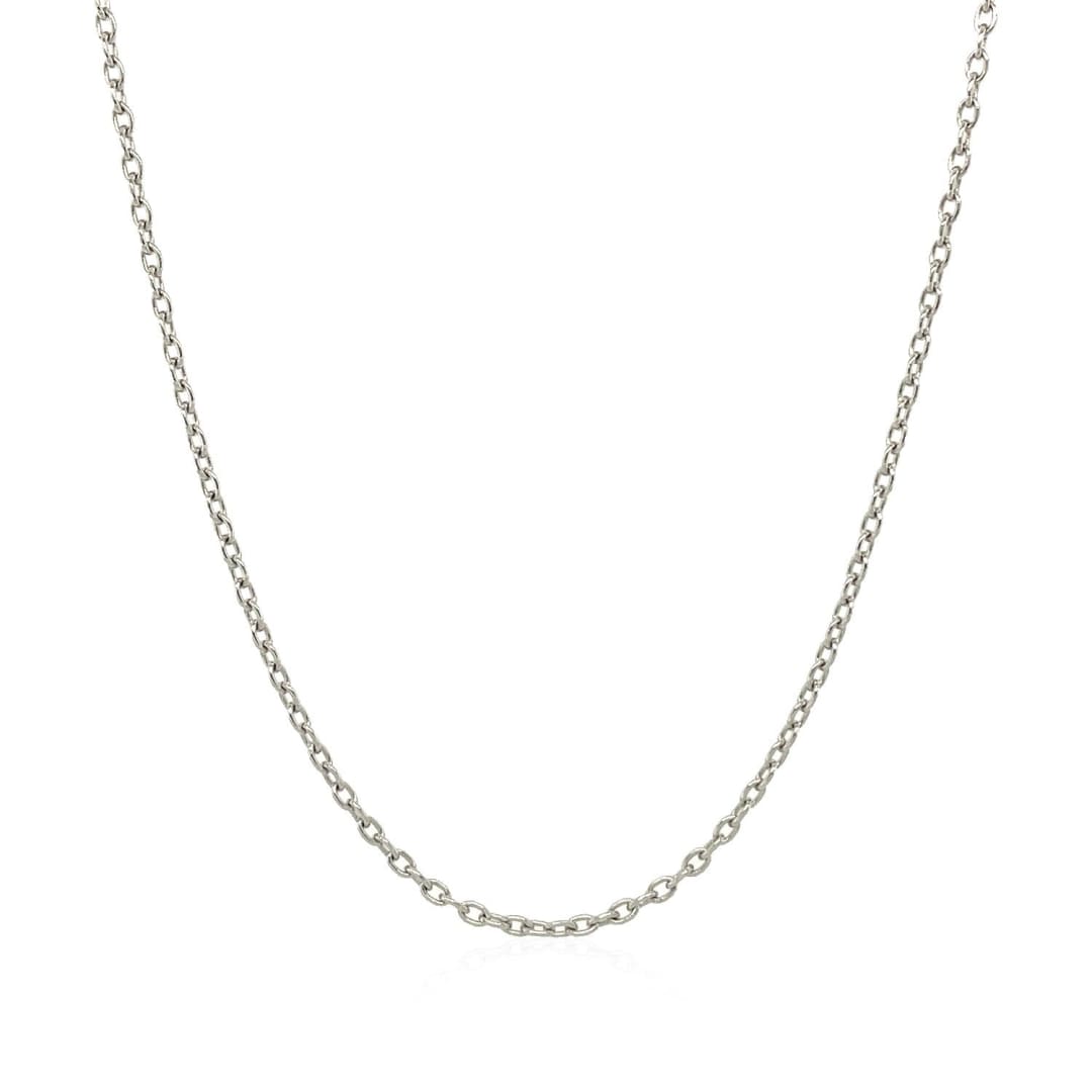 14k White Gold Round Cable Link Chain 1.5mm | Richard Cannon Jewelry