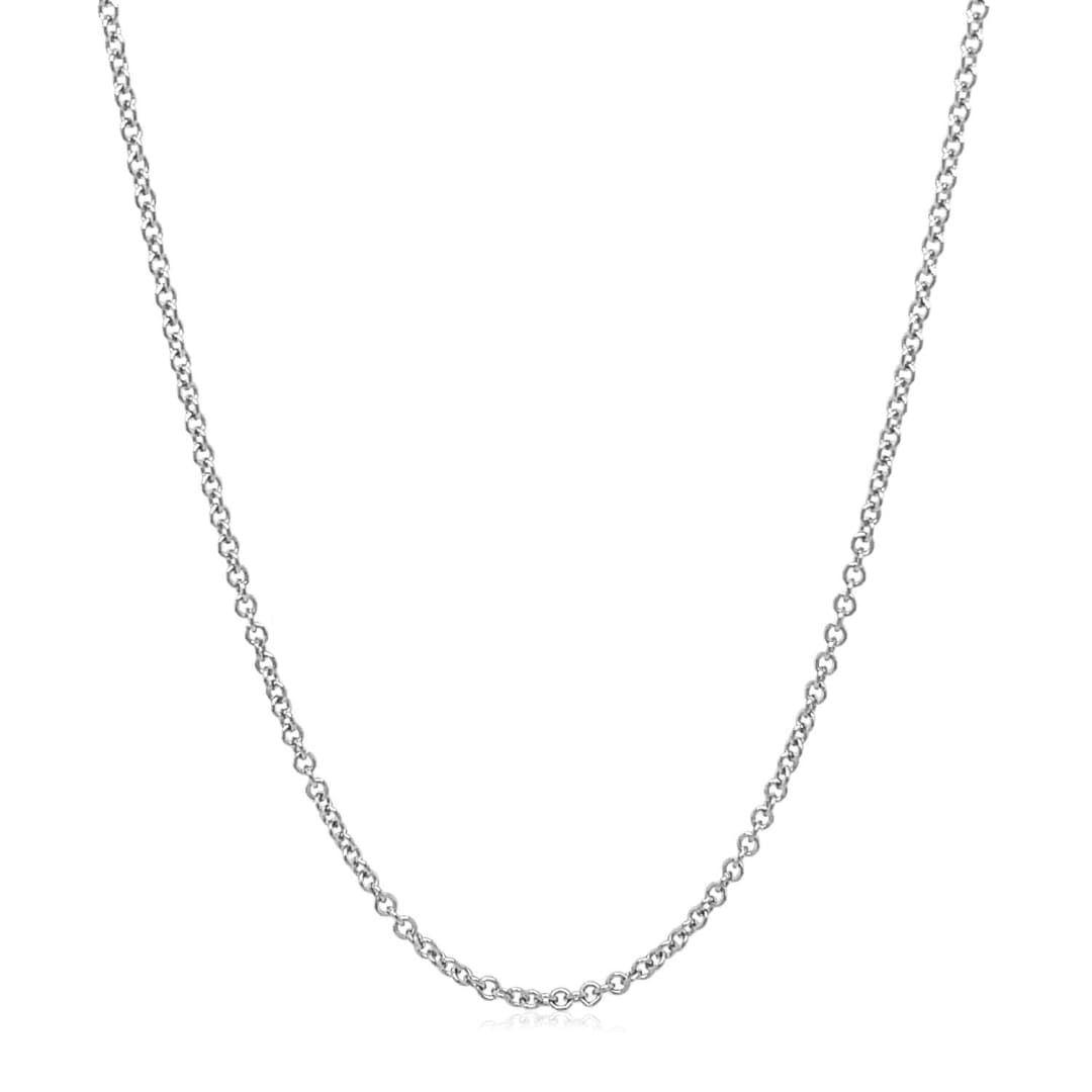 14k White Gold Round Cable Link Chain 1.5mm | Richard Cannon Jewelry