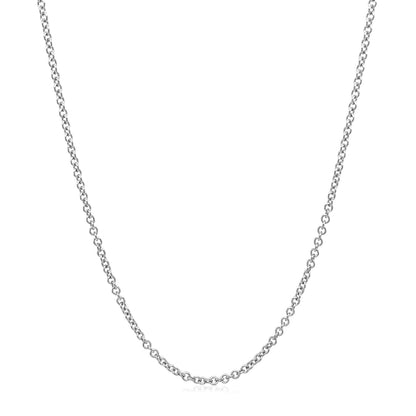 14k White Gold Round Cable Link Chain 1.5mm | Richard Cannon Jewelry