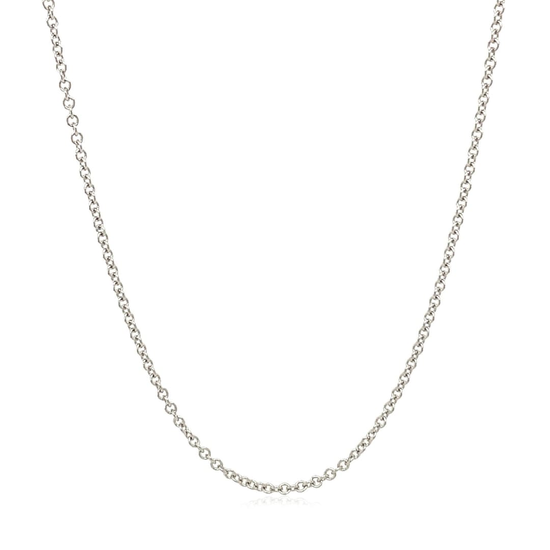 14k White Gold Round Cable Link Chain 1.9mm | Richard Cannon Jewelry