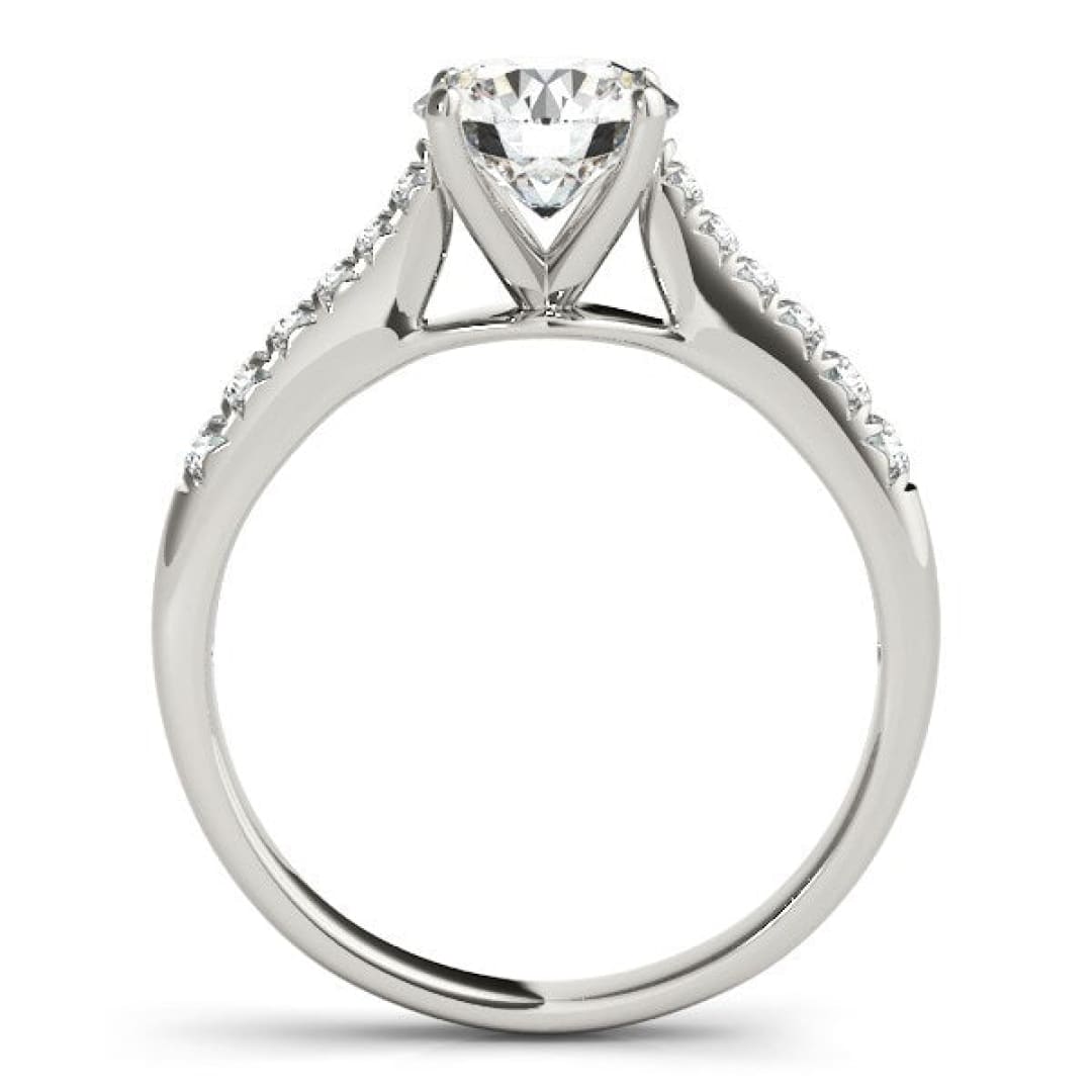 14k White Gold Round Cut Diamond Engagement Ring (1 5/8 cttw) | Richard Cannon Jewelry