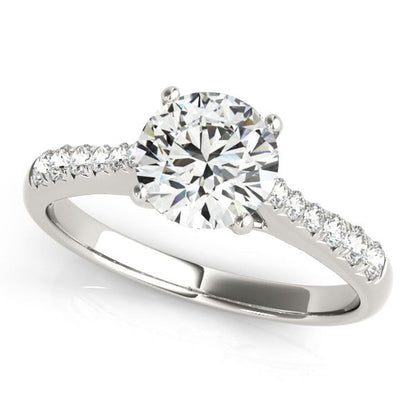 14k White Gold Round Cut Diamond Engagement Ring (1 5/8 cttw) | Richard Cannon Jewelry