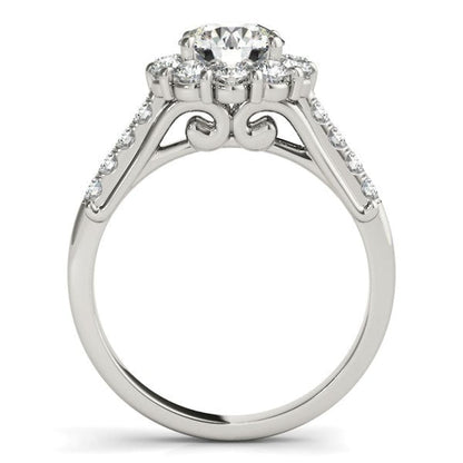 14k White Gold Round Diamond Halo Engagement Ring (2 1/2 cttw) | Richard Cannon Jewelry