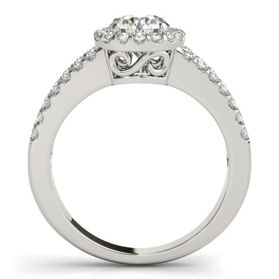 14k White Gold Round Diamond Split Shank Design Engagement Ring (7/8 cttw) | Richard