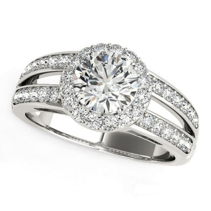 14k White Gold Round Split Shank Style Diamond Engagement Ring (1 1/2 cttw) | Richard